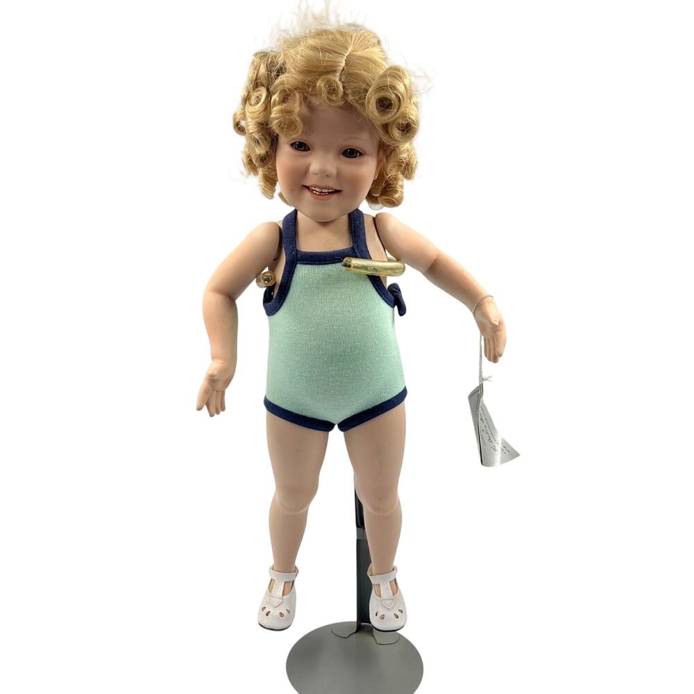 Danbury Mint Shirley Temple Elke Hutchens Bathing Beauty Porcelain Doll 18" Tags